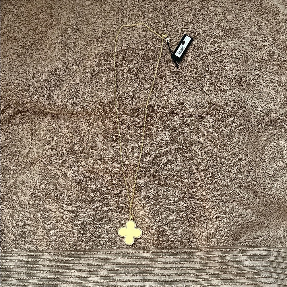 Ann Taylor 32” Long Clover Pendant Necklace ✨ Crystal Accents